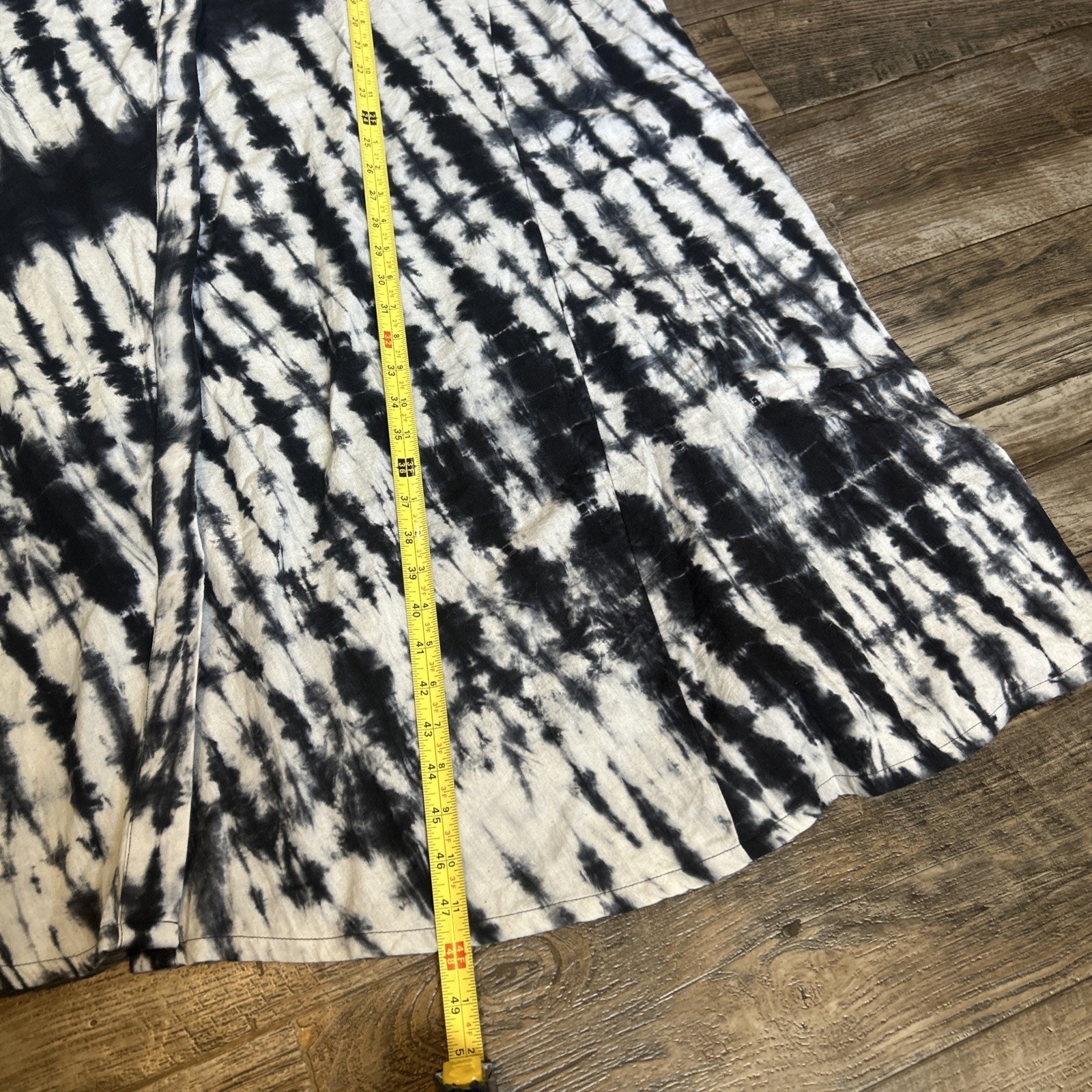 Zuri Maxi In Art Basil Black And White Tye-Die Long Dress 3x Nwt — image 4 of 6